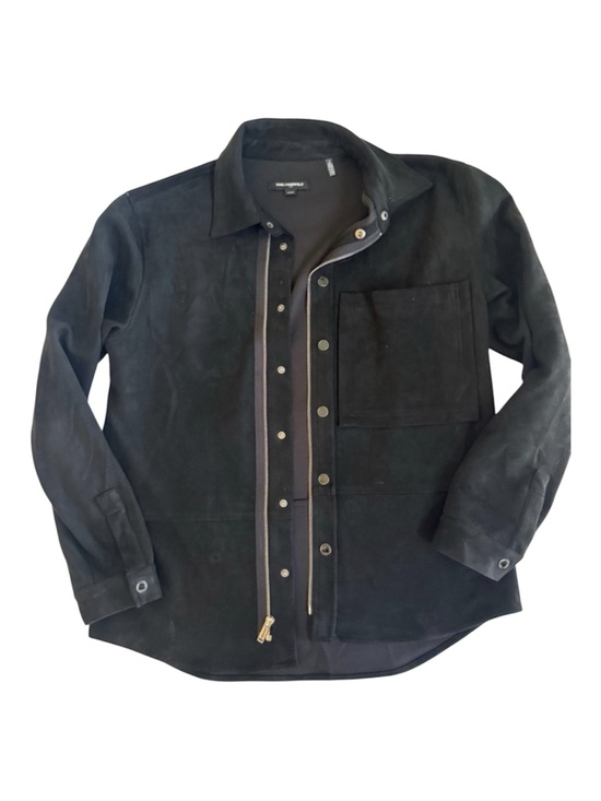 Karl Lagerfeld Other - Karl Lagerfeld Black Faux Suede Snap-Front & Zipper Shirt/Light Jacket Men's M